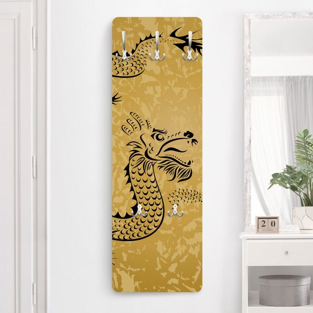 Porte-manteaux muraux avec dessins Chinese Dragon