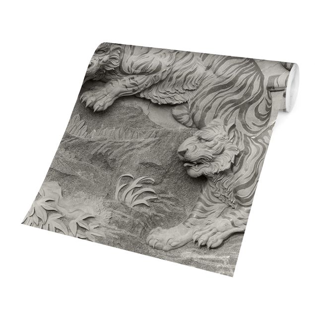 Papiers peints industriels Tigre de Chinoiserie imitation pierre