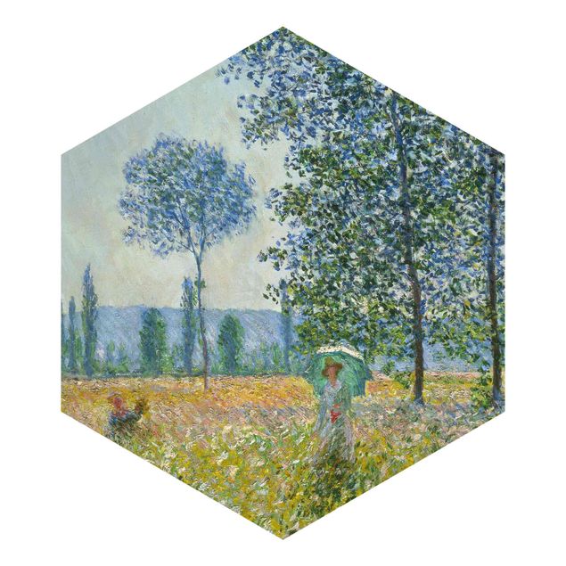 Tapisserie forêt Claude Monet - Champs au printemps