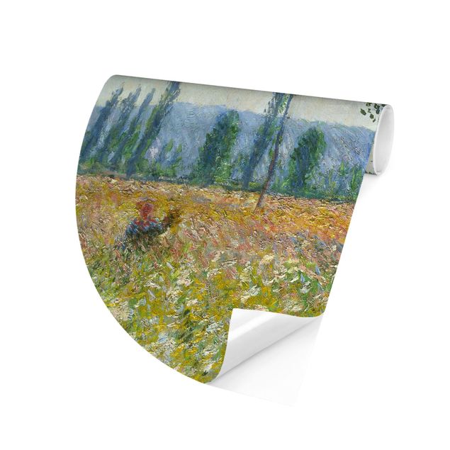 Papier peint rond autocollant - Claude Monet - Fields In Spring