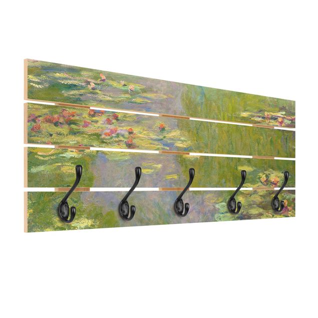 Porte-manteaux muraux effet bois Claude Monet - Nénuphars verts