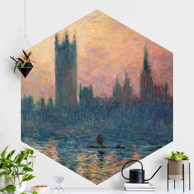 Déco mur cuisine Claude Monet - Coucher de soleil à Londres