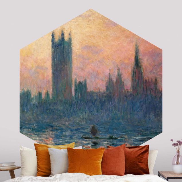Toile impressionniste Claude Monet - Coucher de soleil à Londres