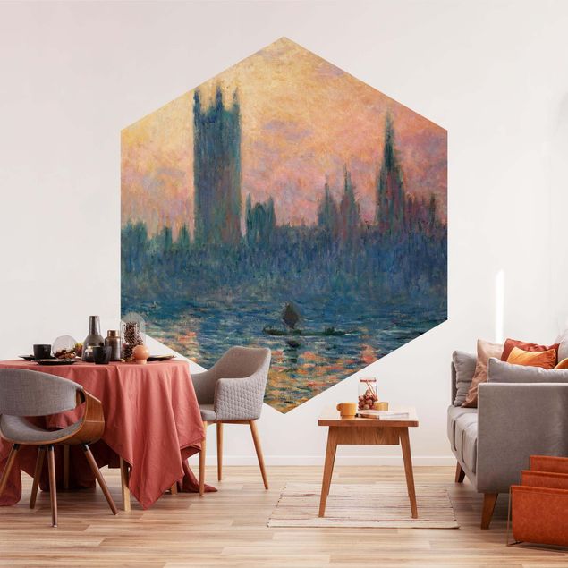 Papier peint london Claude Monet - Coucher de soleil à Londres
