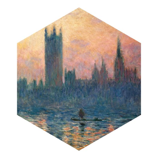 Tapisserie moderne Claude Monet - Coucher de soleil à Londres