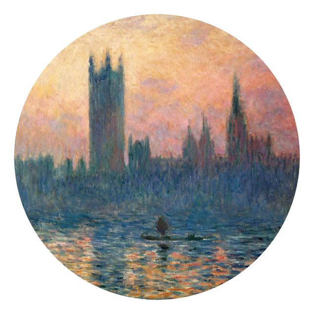 Papier peint Londres Claude Monet - Coucher de soleil à Londres