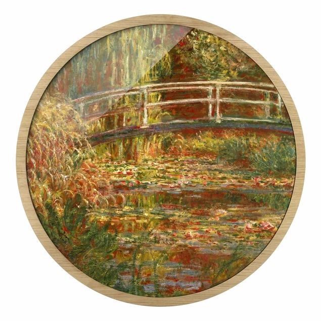 Tableaux abstraits Claude Monet - Étang de nénuphars et pont japonais (Harmonie en rose)
