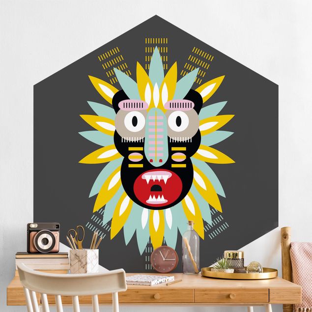 Déco chambre enfant Collage masque ethnique - King Kong