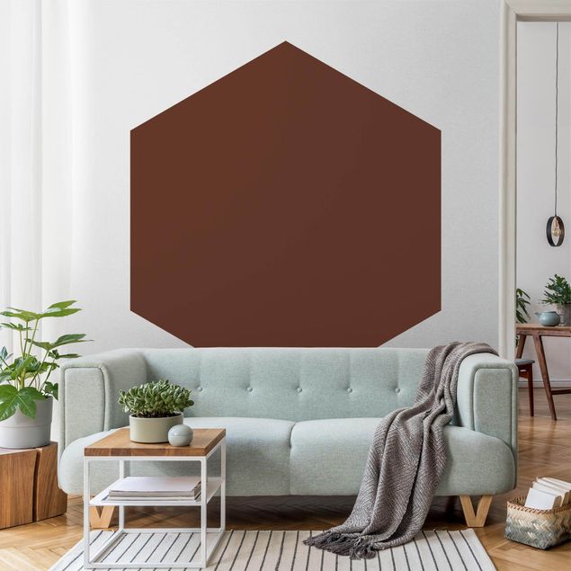 Papier peint hexagonal Couleur Chocolat