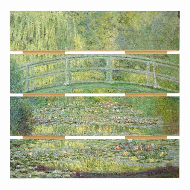 Tableaux en bois avec paysage Claude Monet - Pont japonais