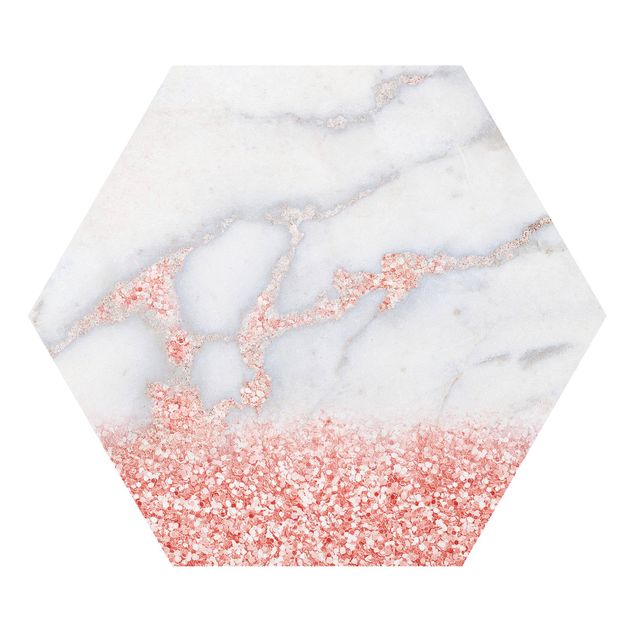 Forex tableau Marbre avec confettis roses