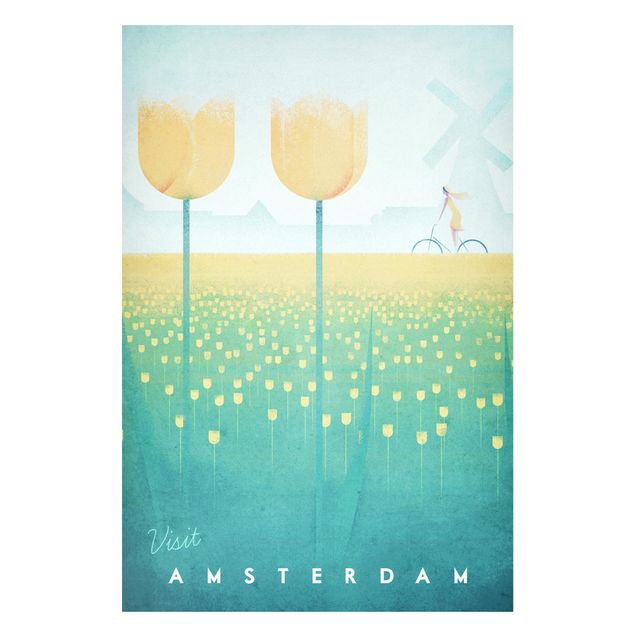 Tableaux magnétiques avec fleurs Poster de voyage - Amsterdam