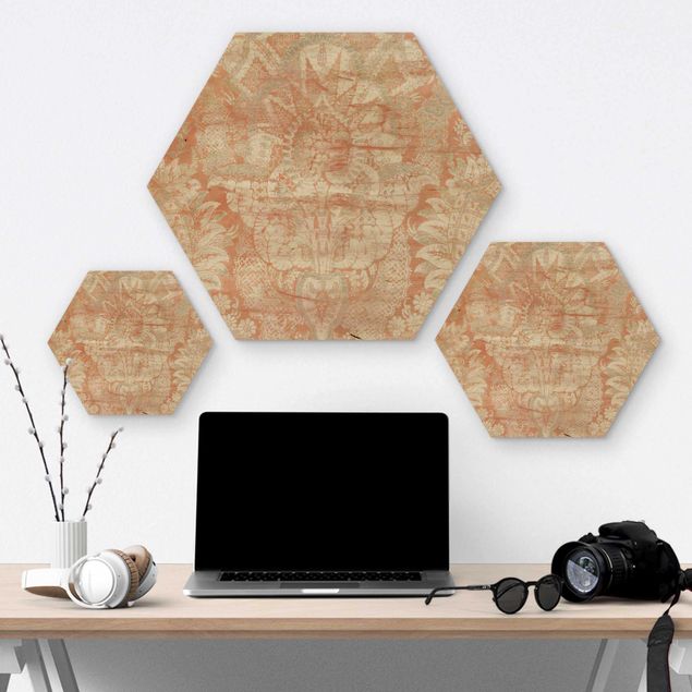 Hexagone en bois - Ornament Tissue I