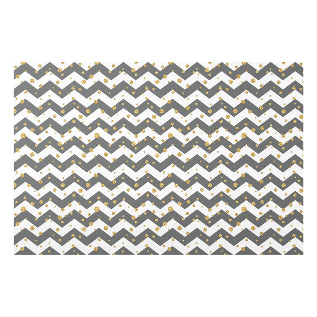 Fonds de hotte - Jagged Stripes With Golden Dots - Format paysage 3:2