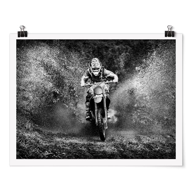 Tableau portraits Motocross dans la boue
