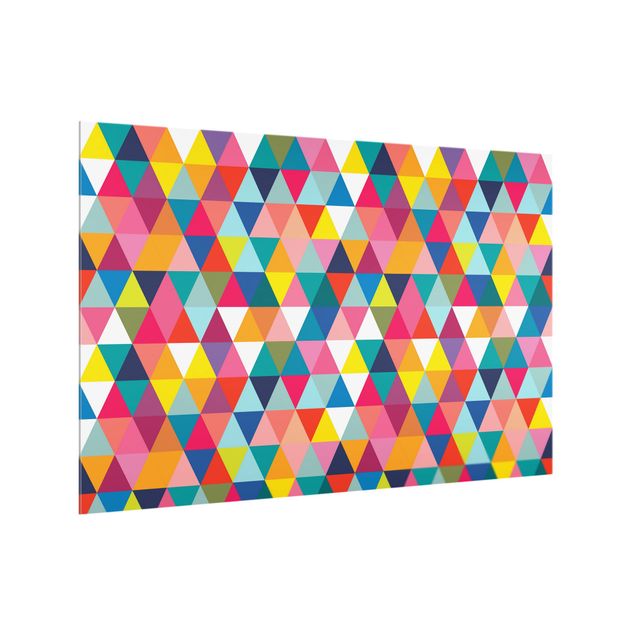 Fond de hotte verre Colourful Triangle Pattern