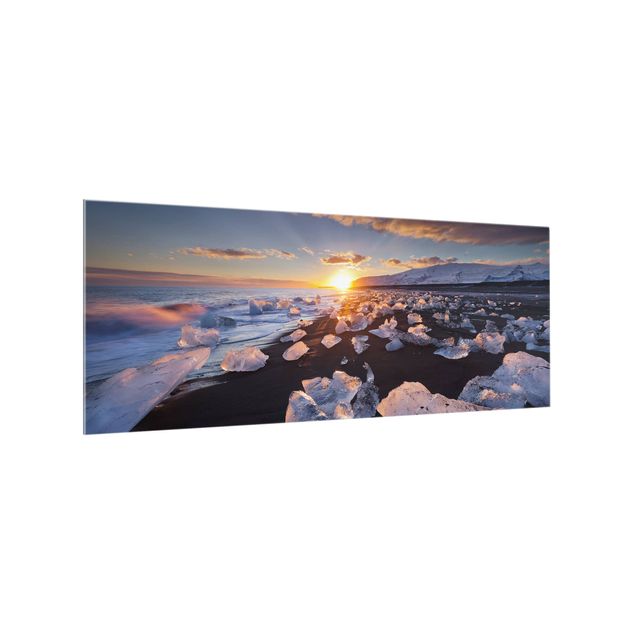 Tableaux de Rainer Mirau Morceaux de glace sur la plage en Islande