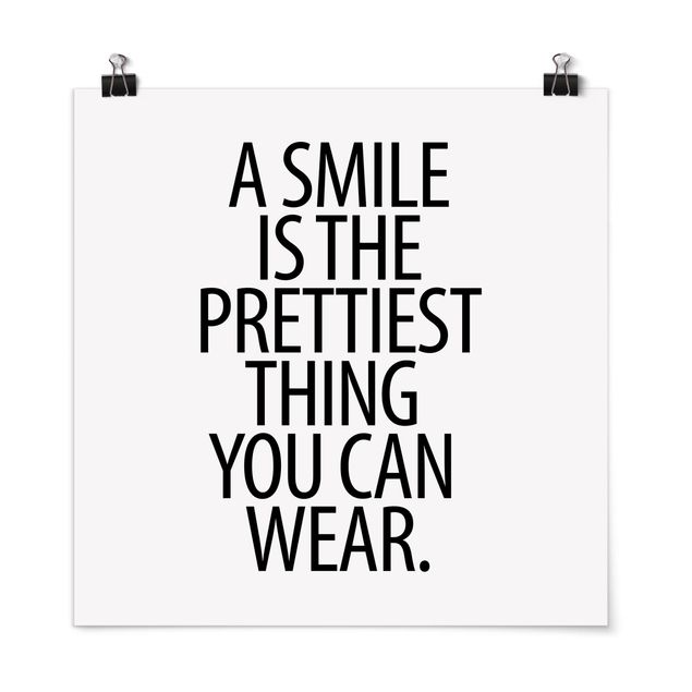 Tableau citation A Smile Is The Prettiest Thing Sans Serif