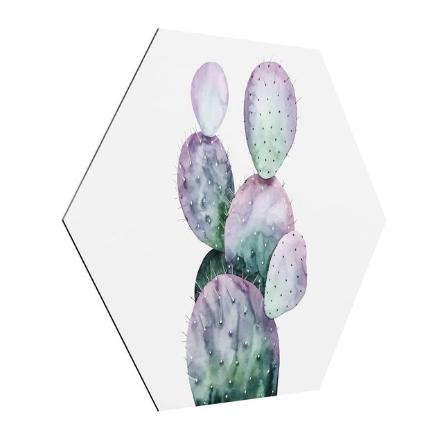 Tableau floral Cactus en violet II