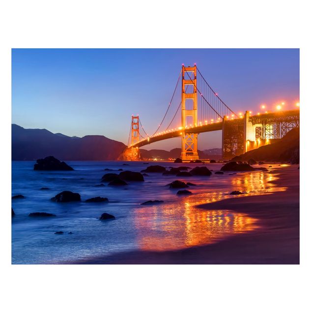 Tableau moderne Pont du Golden Gate au crépuscule