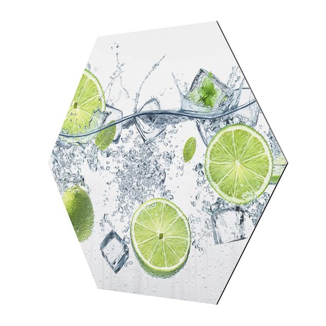 Hexagone en alu Dibond - Refreshing Lime