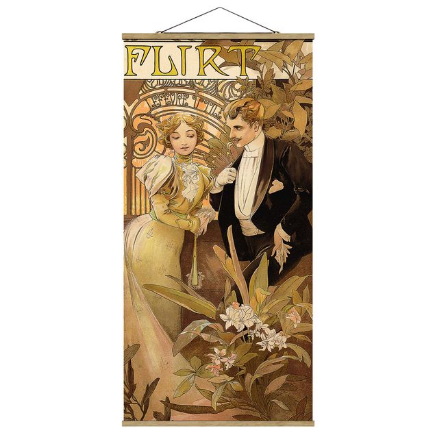 Tableaux fleurs Alfons Mucha - Affiche publicitaire pour Flirt Biscuits