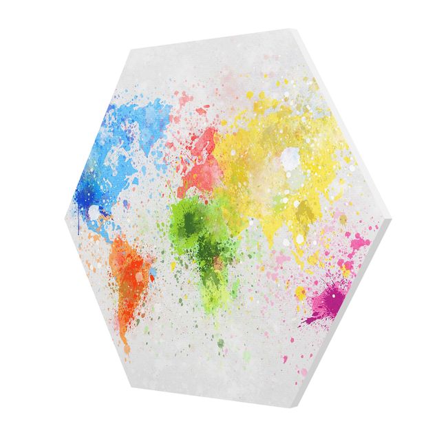 Tableau décoration Splodges colorés Carte du monde