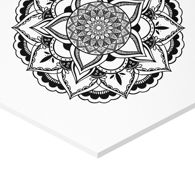 Tableaux muraux Mandala Flower Sun Illustration Set Black And White