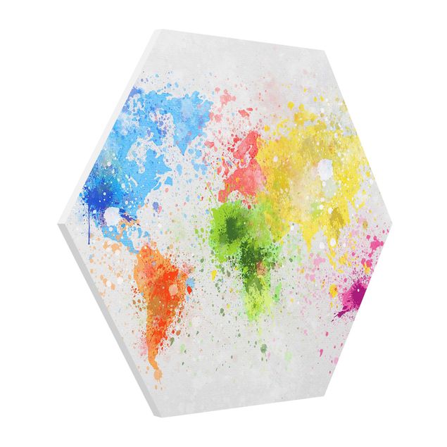 Tableaux forex Splodges colorés Carte du monde