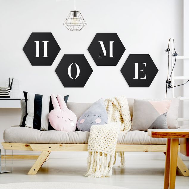 Tableau moderne Lettres HOME White Lot II