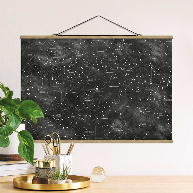 Décorations cuisine Carte des constellations aspect tableau noir