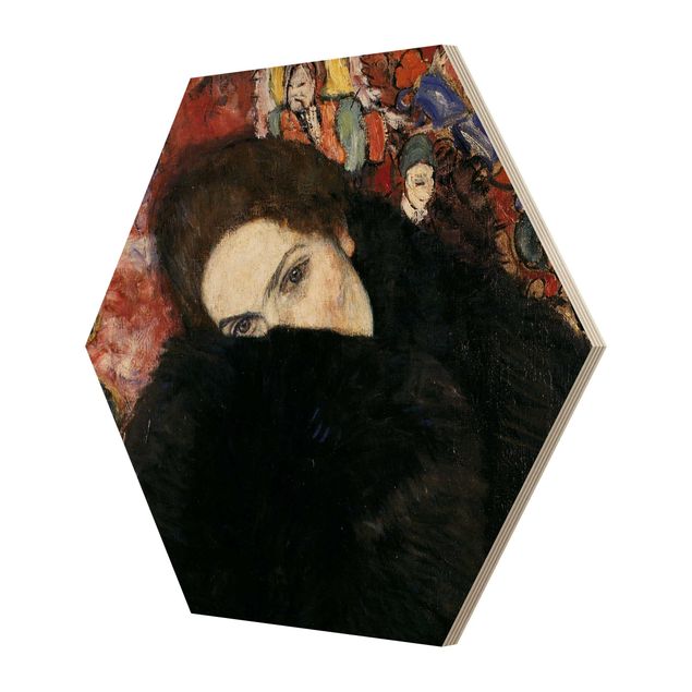 Tableaux bois Gustav Klimt - Dame avec une moufle