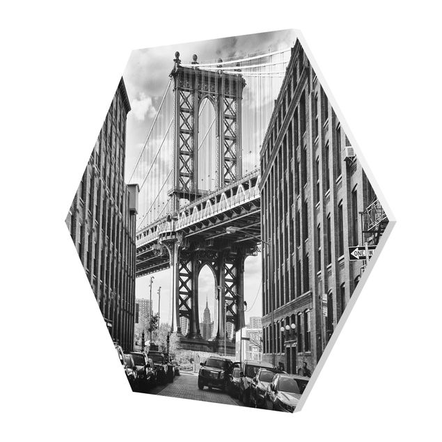 Tableaux noir et blanc Pont de Manhattan en Amérique