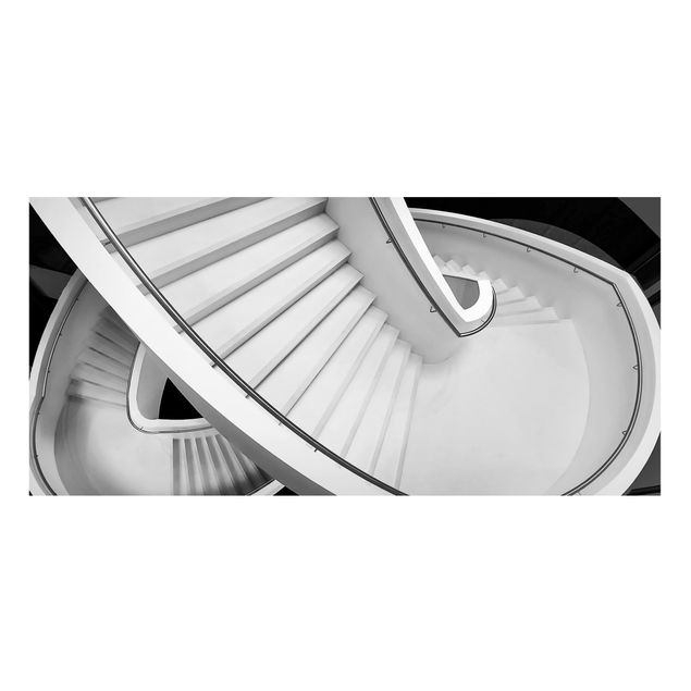Tableaux moderne Architecture d'escaliers en noir et blanc