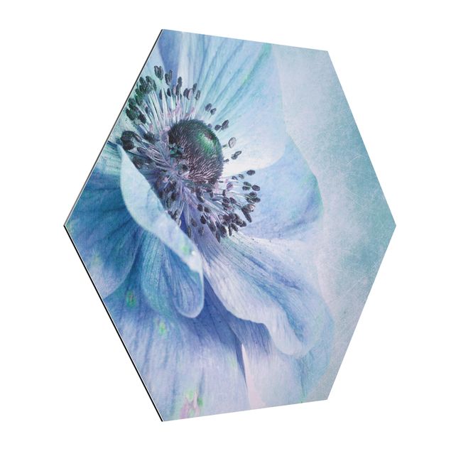 Tableau floral mural Fleur en turquoise