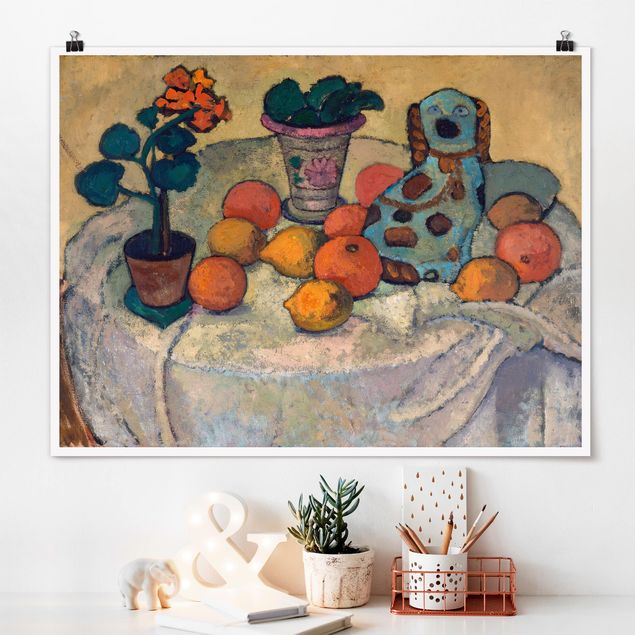 Déco murale cuisine Paula Modersohn-Becker - Nature morte avec oranges et chien en grès