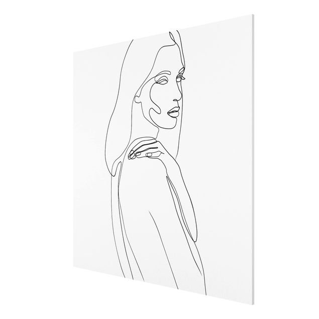 Tableau moderne Line Art Femme Épaule Noir Et Blanc