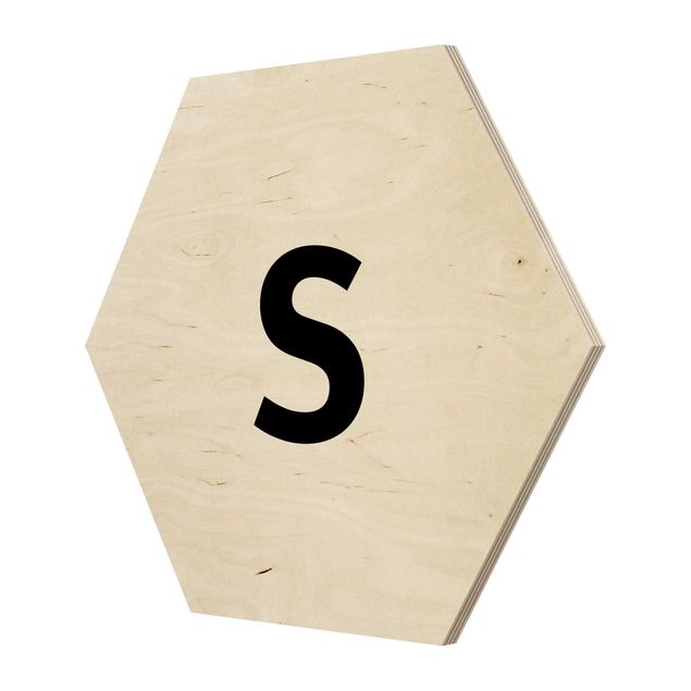 Hexagone en bois - Letter White S