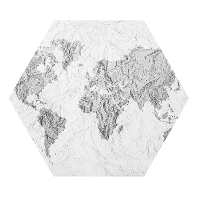 Forex tableau Carte du Monde en Papier Blanc Gris
