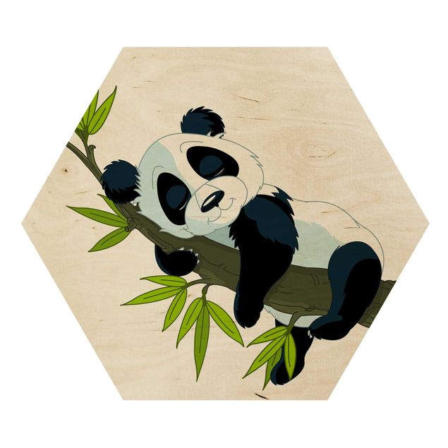 Hexagone en bois - Sleeping Panda