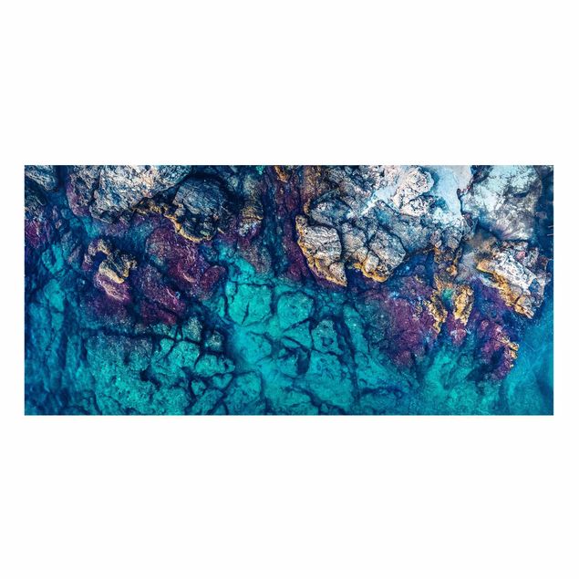 Tableau paysage Vue du haut d'une côte rocheuse colorée