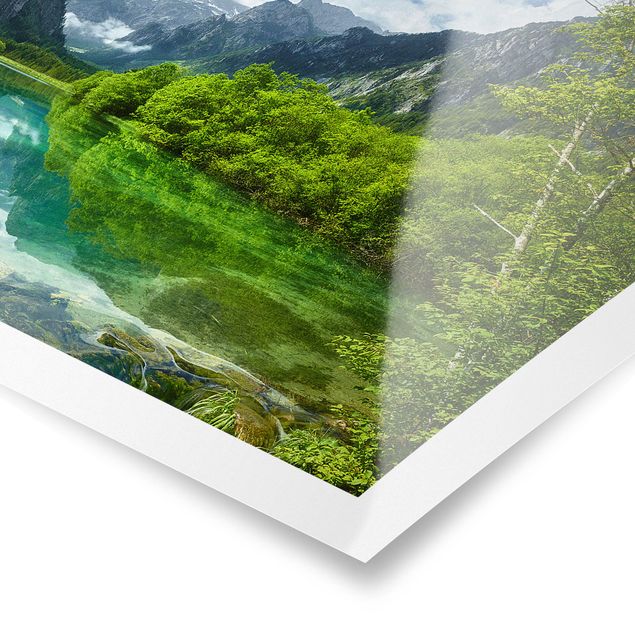 Tableau nature Lac de montagne avec reflet de l'eau