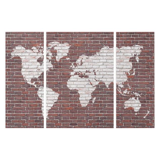 Tableaux mappemonde Brick World Map