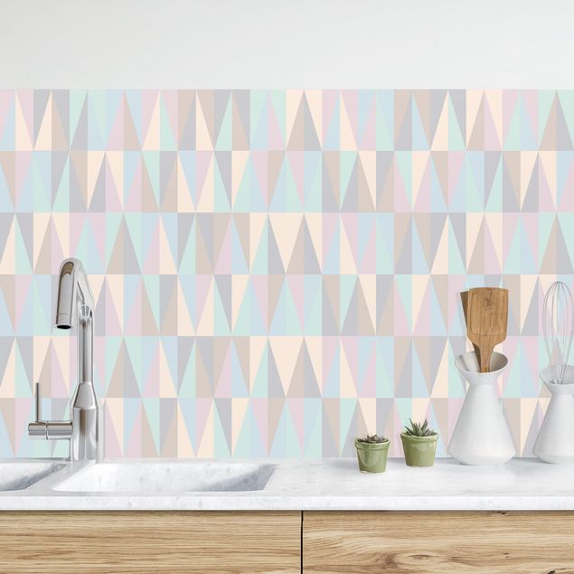 Déco murale cuisine Triangles In Pastel Colours II