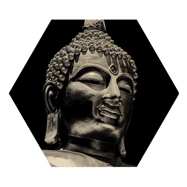 Tableaux noir et blanc Visage de Statue de Bouddha