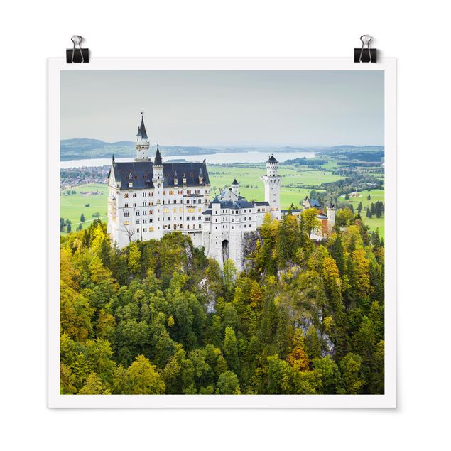 Tableaux arbres Panorama du château de Neuschwanstein