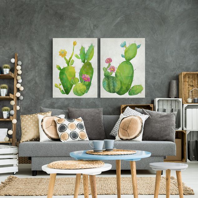 Tableau moderne Lot II - Famille de cactus