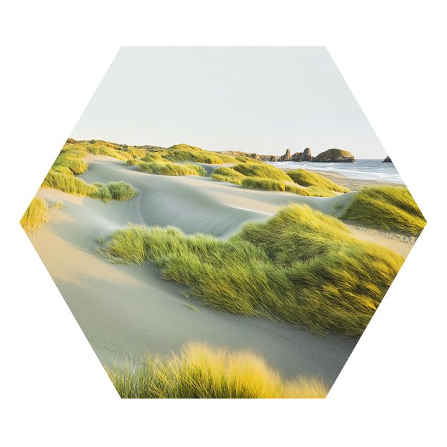 Tableaux plage Dunes et herbes à la mer