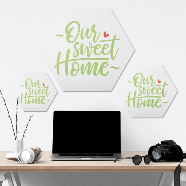 Hexagone en alu Dibond - Our sweet Home