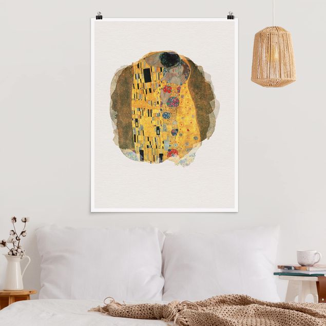 Décorations cuisine Aquarelles - Gustav Klimt - Le baiser